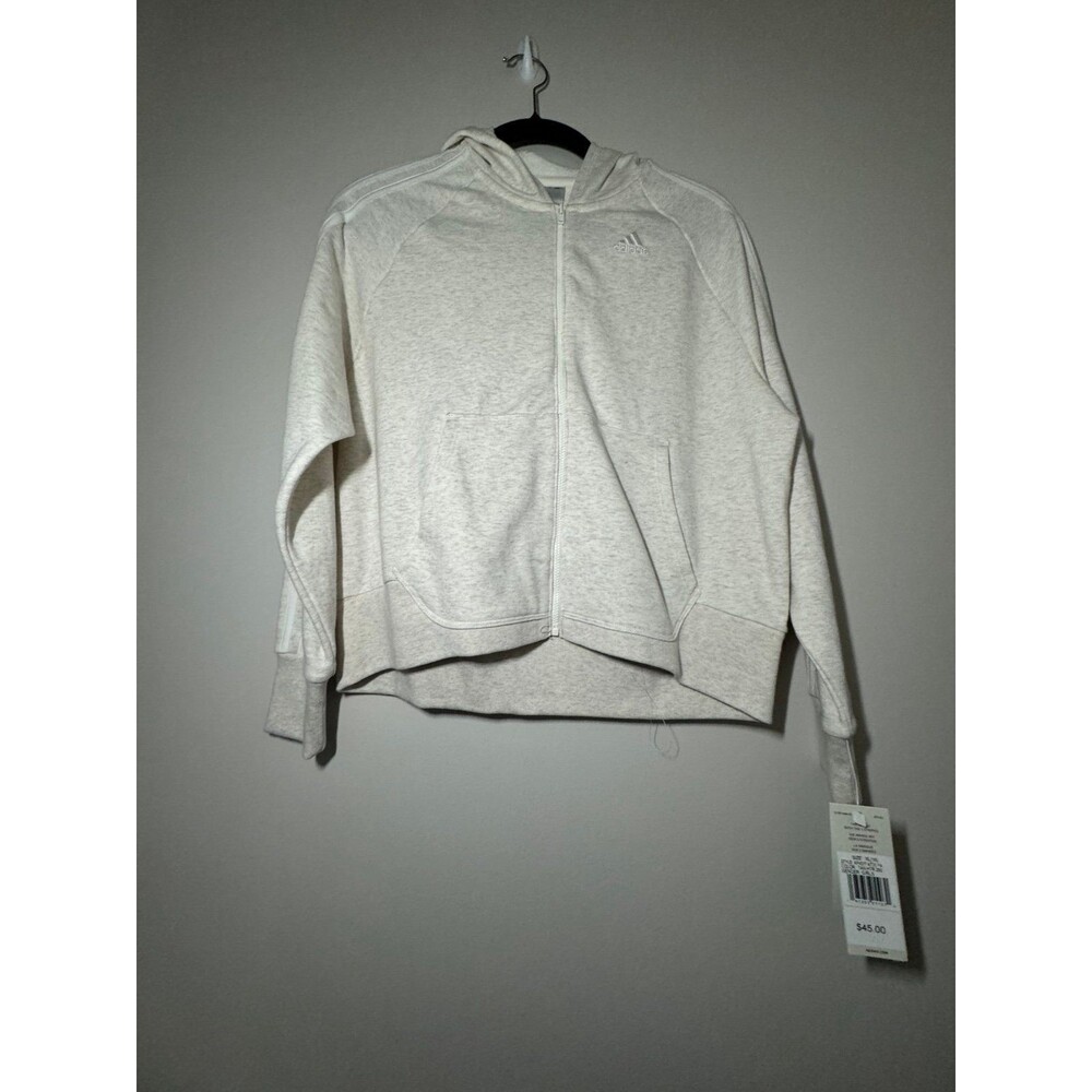 Loose Fit- White Adidas Zip Up size XL with tags